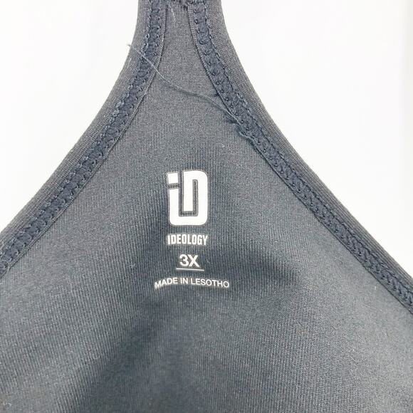 IDEOLOGY Women's Sports Bra Black Size 3X Solid Low-Impact Cross Straps NWT - Picture 7 of 8